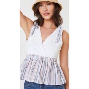 NWT Anthropologie Dolan V-neck Tie Shoulder Tank Blouse Top large